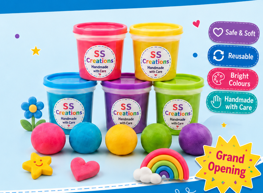 Colourful SS Creations Kiddies Play-Dough tubs